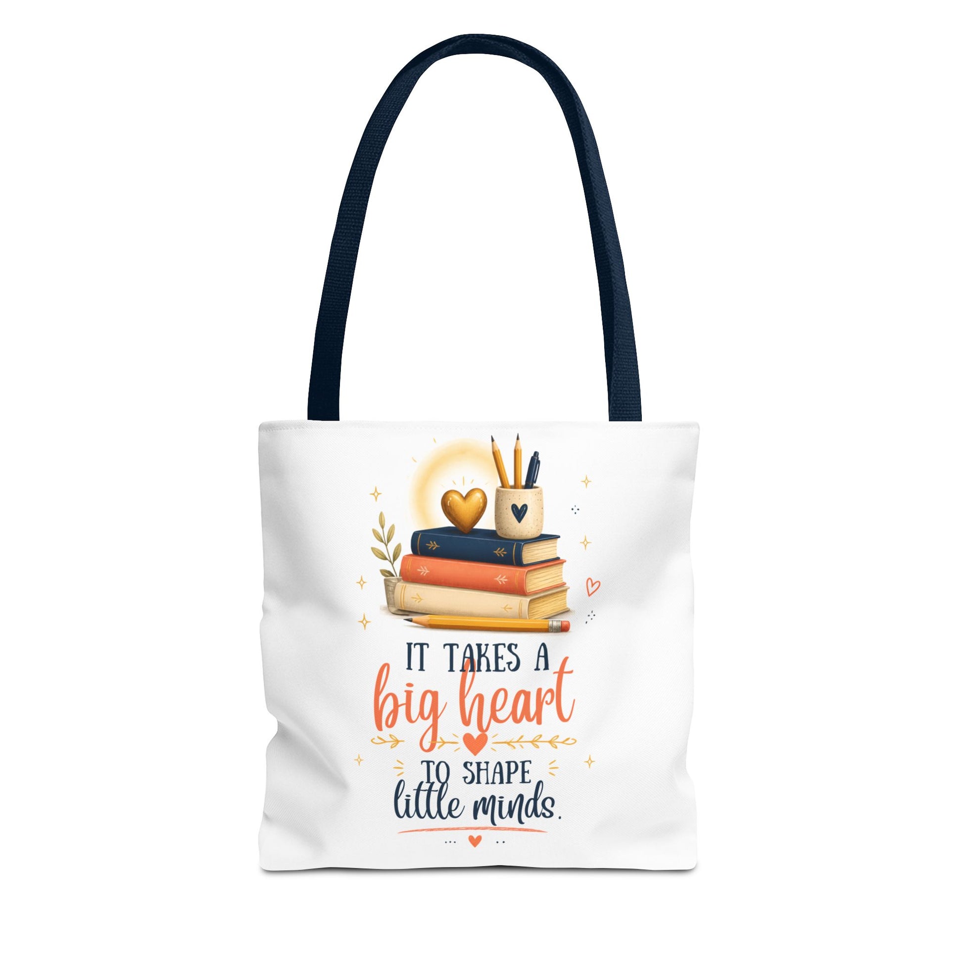 It Takes a Big Heart to Shape Little Minds Teacher Tote Bag - Pearl & Wings